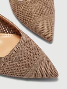 CUCCOO BASICS Nuevos zapatos de tacón alto versátiles y cómodos para mujer con lazo - Caqui - Ver 8