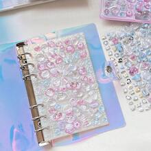 Zazumi A6-Sized Transparent Paper Adhesive, Laser-Cut Portable Sticker Book With Photo Pockets, Photo Album, Budget Planner, Journal, Notebook, Office Supplies Stickers - multi-color - View 7