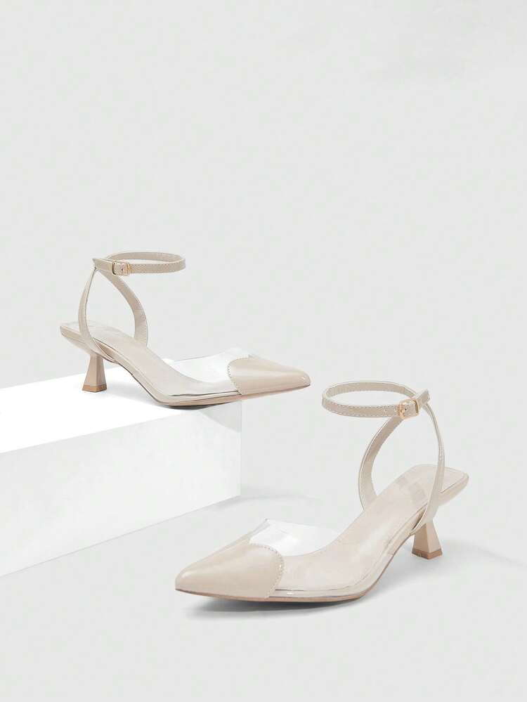 CUCCOO SZL New Fashionable Women's High Heel Pumps, Transparent Jelly Patchwork PU Leather Sexy Platform High Heel Sandals