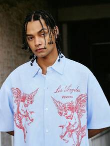 PAVTROS 男士短袖前开襟休闲夏季衬衫 - 彩色 - 查看 5