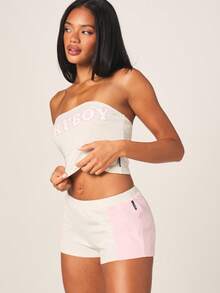 Missguided x Playboy Contrast Panel Booty Shorts Women High Rise Athletic Style Color Block Design Casual Summer Shorts - Multicolor - View 6