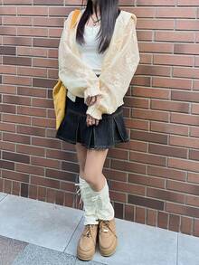 FRIFUL 女士休闲日常拉链连帽衫 - 白色 - 查看 7