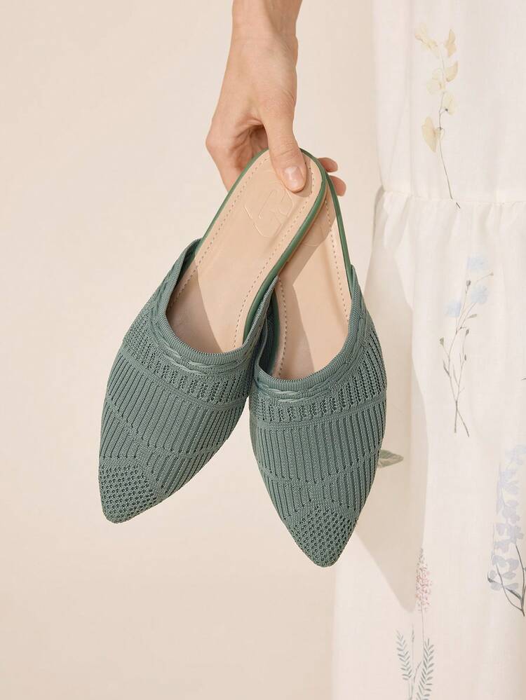 CUCCOO BASICS New Outdoor Women Flat Pointed Toe Mule Slippers, Casual Closed Toe Thick Sole Non-Slip Sandals For Spring/Summer Spring Shoes