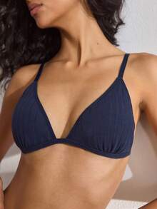 Ocili 欧美性感薄棉无钢圈无衬垫三角杯文胸 - 藍色 - 查看 7