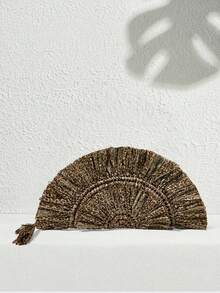 SHECARRY Túi xách nữ, ví cầm tay, túi cói, tua rua, thời trang, thanh lịch, đơn giản, cá tính, thích hợp cho bãi biển, kỳ nghỉ, du lịch, mùa hè, ven biển. - Hươu cao cổ - Xem 3