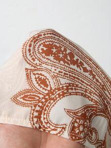 GlowEve Women's Casual Lightweight Jacket With Paisley Pattern, Suitable For Vacation - Apricot - View 6