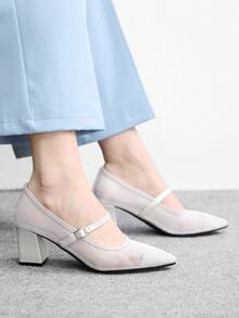 CUCCOO BIZCHIC Women Pointed Toe Fashion Daily Commute High Heels For Christmas Spring Shoes - Silver - View 5