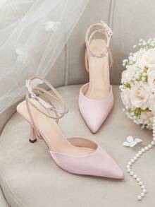 CUCCOO HITCHD Women's Pointed Toe Buckle Design Fashionable High Heels For Daily Wear Wedding Shoes - Pink - View 12