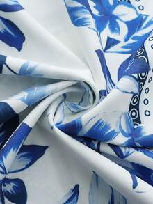 GlowEve 女士优雅刺绣收腰无袖短连衣裙，夏季 - 藍白色 - 查看 3