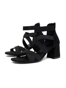 CUCCOO SZL Damen Mode Schwarz Kristall verzierte Knöchelriemen Spitze Zehen High Heel Sandalen, geeignet für Dates, Zusammenkünfte, Partys, Hochzeiten und weitere Anlässe - Reines Schwarz - Übersicht 7
