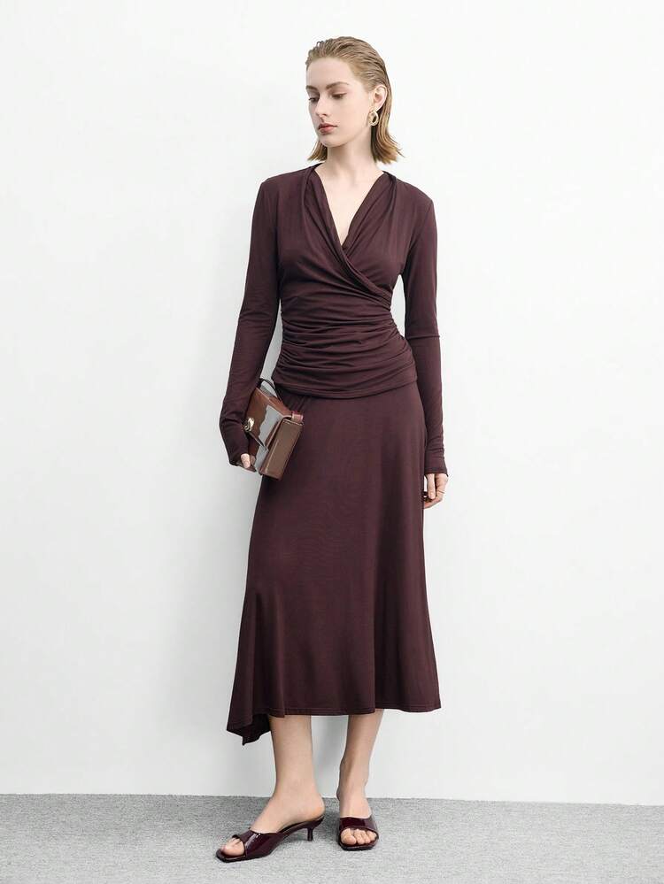 CUCCOO BIZCHIC Women Shoes Spring And Summer New Burgundy One-Piece Open-Toed Women's High-Heeled Sandals Slippers Simple, Fashionable And Comfortable Versatile Commuter Women's Sandals Women's Shoes