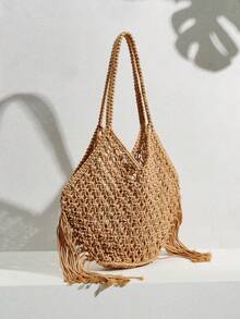 SHECARRY 女士棕色流苏包 - 棕色 - 查看 3