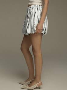 COSMINA Women Striped Elastic Waist Loose Casual Shorts, Versatile For Summer Women's Shorts Summer - Multicolor - View 6