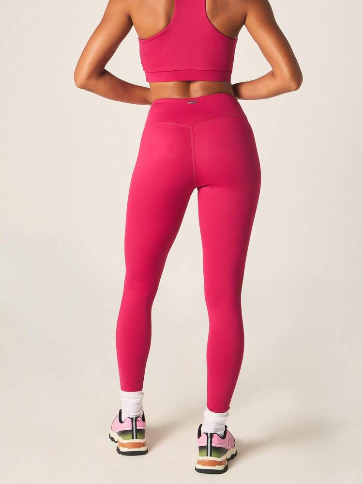 Missguided x Playboy Women High Waisted Full Length Hot Pink Sports Leggings With Logo Athletic Yoga Pants Stretchy Workout Tights