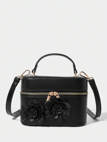 SHECARRY Ladies Stylish And Elegant Handbag, Three-Dimensional Flower Decoration, Valentine's Day, New Year