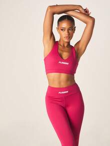 Missguided x Playboy Pink Padded Sports Bra With Scoop Neck And Racerback Design - Pink - View 5