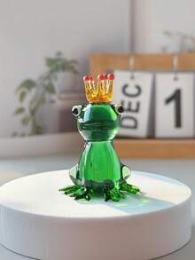 MINKOJA 1pc, Handmade Crystal Frog Statue | Cute Green Frog Ornament, Suitable For Holiday And Table Decoration, Home Decoration, Valentine's Day, St. Patrick's Day, Easter, Party Gift,Easter,Easter Gift,Miniature Things, - Multicolor - View 8