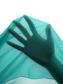 Momance D 女士休闲优雅雪纺长裙，浪漫复古风，适合海滩、度假，无袖，抽绳腰带，褶裥后背，春夏孕妇装 - 綠色 - 查看 8