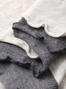 DAZY 女士圆领卡通印花蝴蝶结荷叶边短袖T恤，夏季 - 灰色 - 查看 9