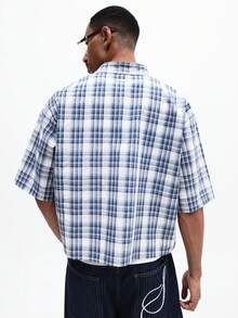 SUMWON Camisa de manga corta con botones y bolsillo en el pecho, de corte regular, de estilo casual para verano - Azul Marino - Ver 2