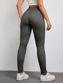 SHEIN Unity Women's High Stretch Peach Butt Lifting Skinny Jeans - Light Grey - View 3