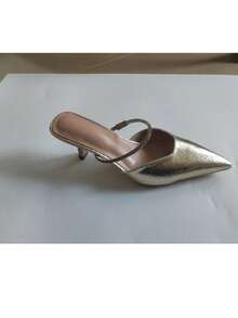 CUCCOO SZL 女士尖头优雅通勤高跟穆勒鞋 - 金色 - 查看 10