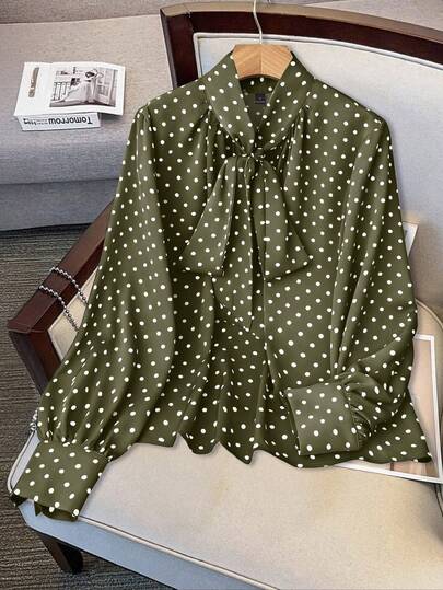 GlowEve Women's Woven Casual Autumn Polka Dot Shirt