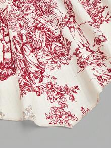 EMERY ROSE Women's Textured Print Fitted Camisole, Elegant For Vacation, Commute And Everyday Wear - Red - View 9
