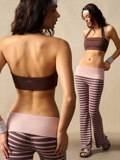 VARSIVA Sujetador deportivo de unicolor con espalda de tirantes para mujer, para uso diario y fitness