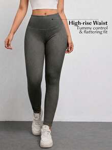 SHEIN Unity Women's High Stretch Peach Butt Lifting Skinny Jeans - Light Grey - View 2