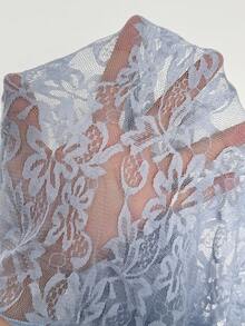 2026 夏季新款法式时尚修身高品质蕾丝短袖上衣和纯色宽松长裤两件套，适合通勤、度假、约会、外出、节日、花园派对、劳动节、独立日、返校、教师服装等场合。 - 藍色 - 查看 6