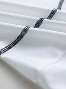 GlowEve CURVE Body elegante de cuello cruzado y bloque de color para mujer talla grande, primavera/verano - Blanco y Negro - Ver 4
