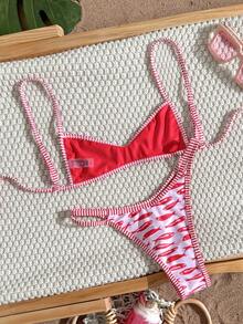 Swim Vcay Bộ bikini hai mảnh in hình cá, chất liệu vải kép, kiểu dáng thường ngày, thích hợp cho nữ đi biển, đi nghỉ mát, dự tiệc, có dây đeo điều chỉnh được, thích hợp cho mùa xuân/hè, trang phục đi biển ngày Valentine, hàng mới về, bộ bikini hai mảnh phong cách boho, bộ bikini đi nghỉ mát, đồ bơi hai mảnh cho nữ, bộ bikini đi biển, đồ bơi hai mảnh cho nữ, trang phục đi biển hai mảnh cho nữ, bộ bikini hai mảnh cho nữ, bộ bikini cho nữ, trang phục đi biển cho nữ, đồ bơi, bộ bikini áo và quần. - Nhiều màu - Xem 6