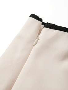 Franclia 女士休闲裹腰半身裙 - 杏色 - 查看 8