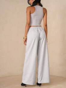 Glamine 女士休闲打结运动裤，灰色 - 灰色 - 查看 2