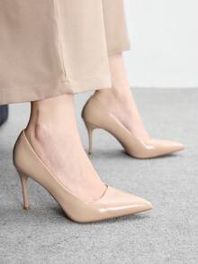 CUCCOO BIZCHIC 新款尖头细高跟杏色女鞋，简约通勤日常穿着，适合上班、购物等场合。 - 杏色 - 查看 4