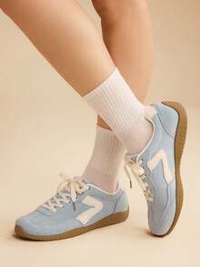 CUCCOO EASI Women's Flat-Bottomed Comfortable Casual Sneakers - Blue - View 9