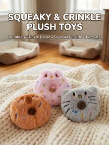 PETSIN Cute Plush Donut Cat Toy, Containing Sound Paper For Interactive Play With Cats - Multicolor - View 4