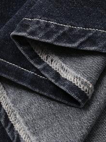 DAZY 女士翻领水洗复古韩版街头牛仔衬衫 - 藍色 - 查看 3