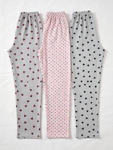 SHEIN 3PCS Women Sleep Bottoms - Multicolor - View 3