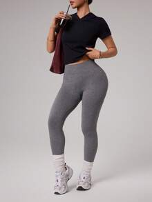 Slayform Women's Sexy Backless Short Sleeve Sweatshirt - Black - View 6