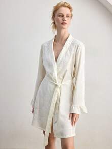 Ocili Women's Soft Striped Fleece Robe, Loungewear Sleepwear - Multicolor - View 6