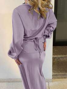 Jeta Ari Women Two Pieces Outfits For Daily Wear - Dusty Purple - View 3