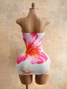 Mistrie Women's Printed Bandeau Dress - White - View 8