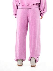 SUMWON WOMEN Women's Pink Graphic Washed Ghosted Jogger Sweatpants With That Girl Print Relaxed Fit Drawstring Waist - Pink - View 2