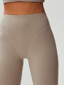 Denimoi Super Stretch High Rise Leggings With Panty Seam Detail Casual Outfits Airport Outfits Pilates - Mocha Brown - View 1