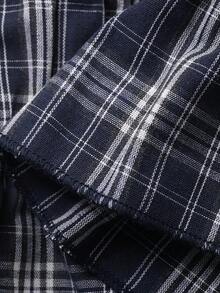 FRIFUL 女士全格纹紧身吊带背心，正面系带，夏季款 - 藍色 - 查看 9