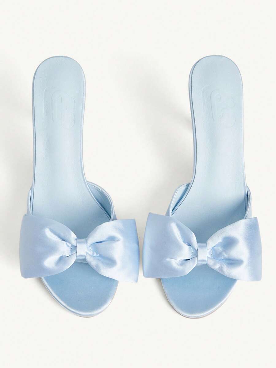 CUCCOO CHICEST Women's Solid Color Chain Decor Fashionable Elegant High Heel Sandals Spring Shoes Spring Break Easter Wedding Shoes Spring Shoes Bride Shoes - Light blue - View 1