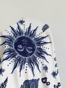 Soleia Vestido corto casual de tirantes finos con estampado para vacaciones - Azul y blanco - Ver 6