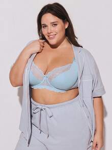 LUVLETTE Women's Plus-Size Soft 100% Pure Cotton Basic Button-Up Top & Pants Loungewear Pajama Set Pants With Pockets,Spring And Summer Cotton Pajamas - Blue - View 11